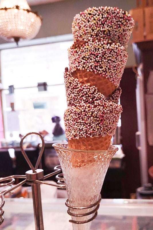 chocolate & sprinkle dipped cone